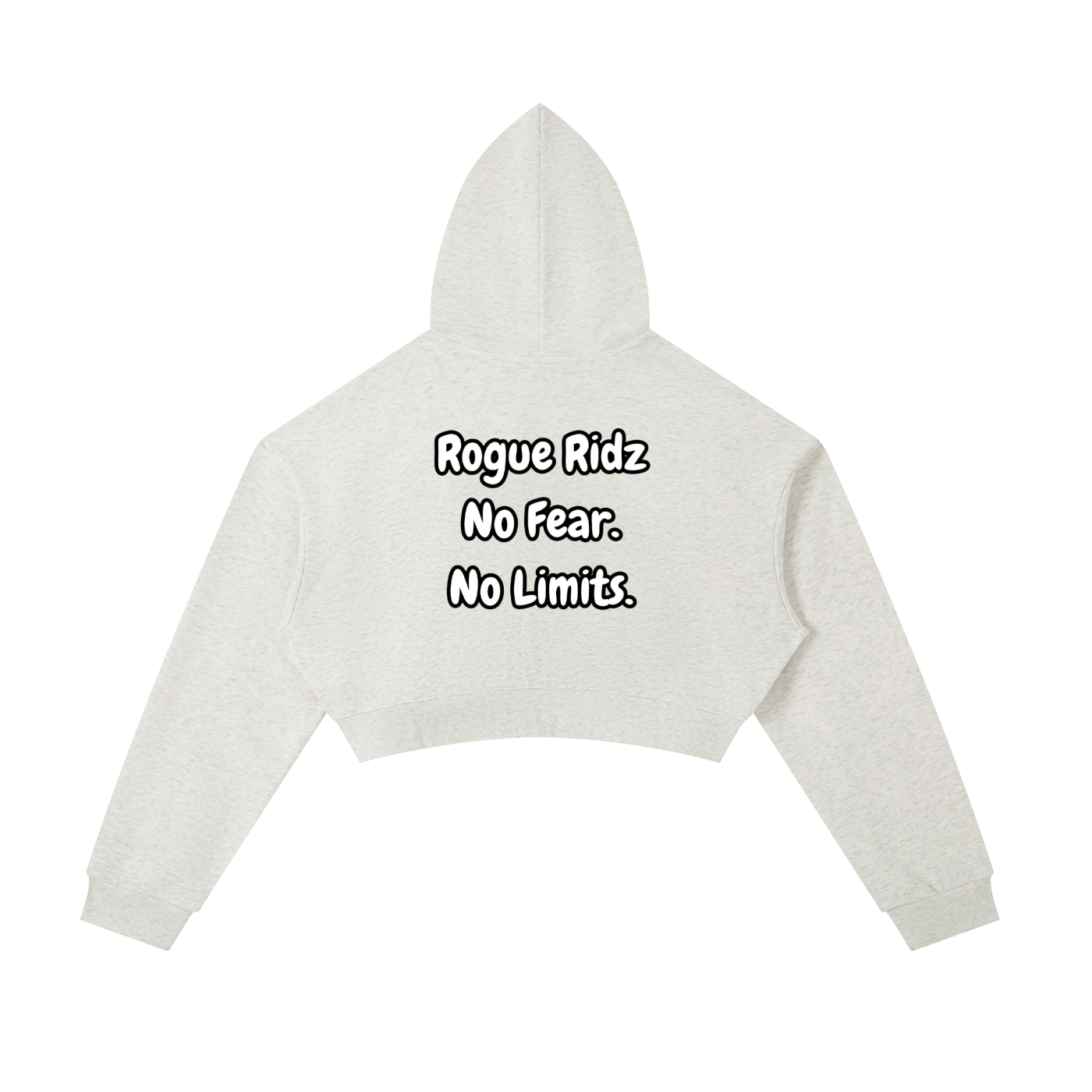 "No Fear. No Limits." Cropped Zip-Up Hoodie