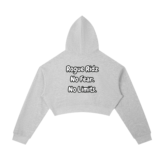 "No Fear. No Limits." Cropped Zip-Up Hoodie