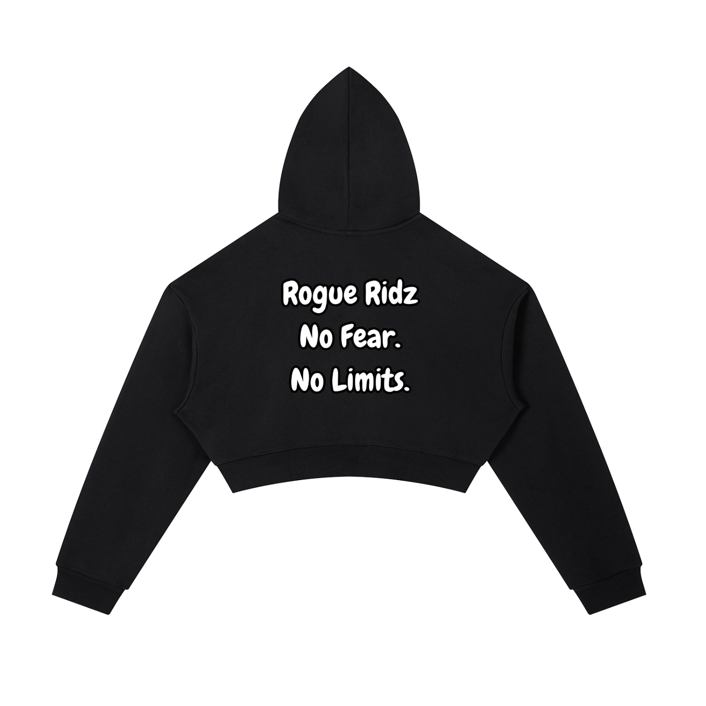 "No Fear. No Limits." Cropped Zip-Up Hoodie