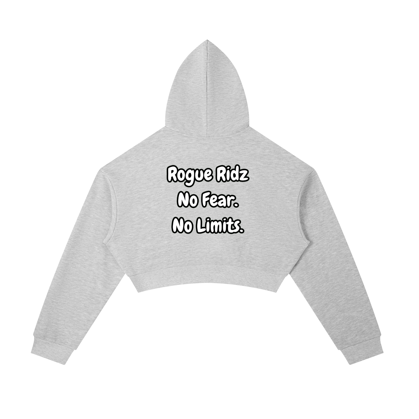 "No Fear. No Limits." Cropped Zip-Up Hoodie