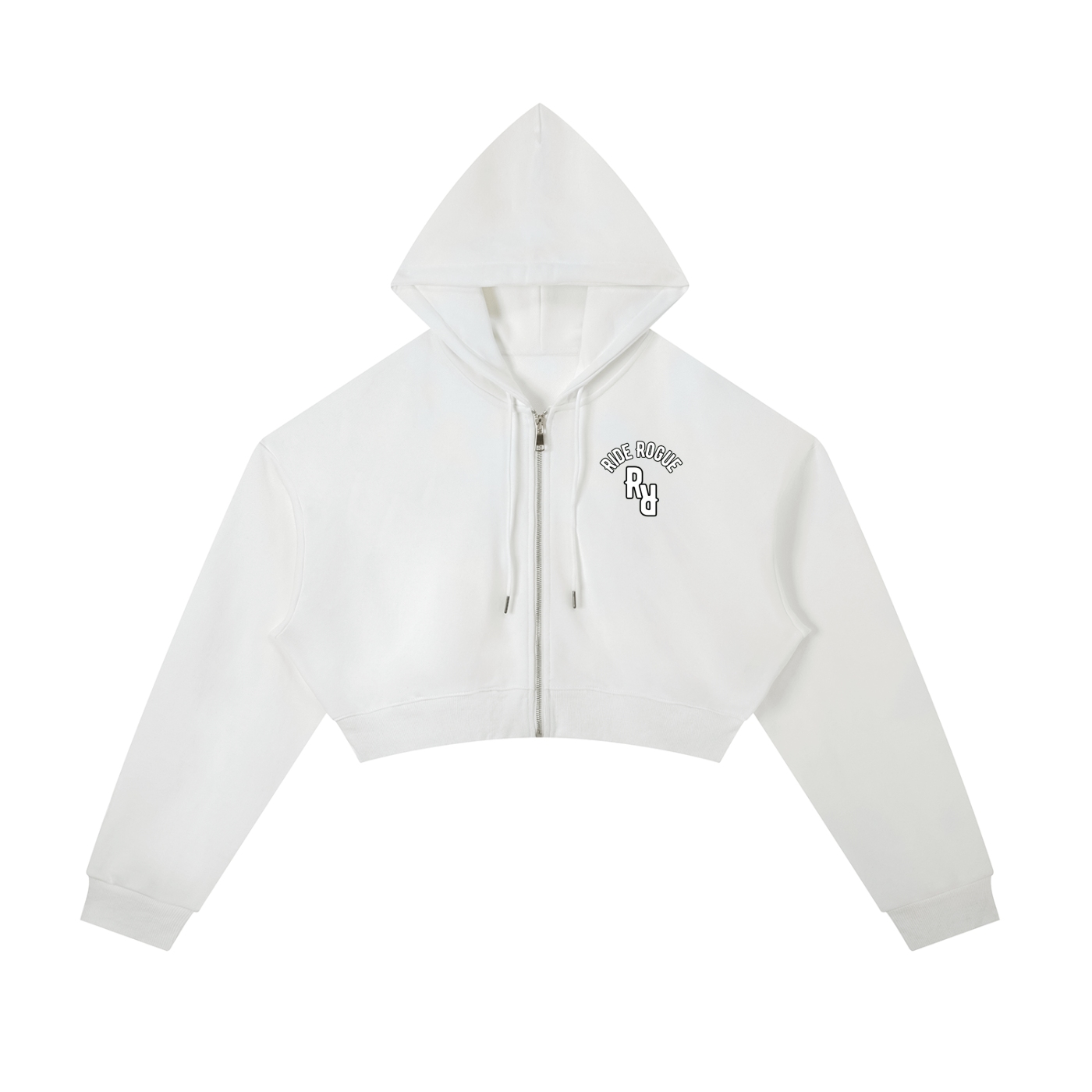 "No Fear. No Limits." Cropped Zip-Up Hoodie