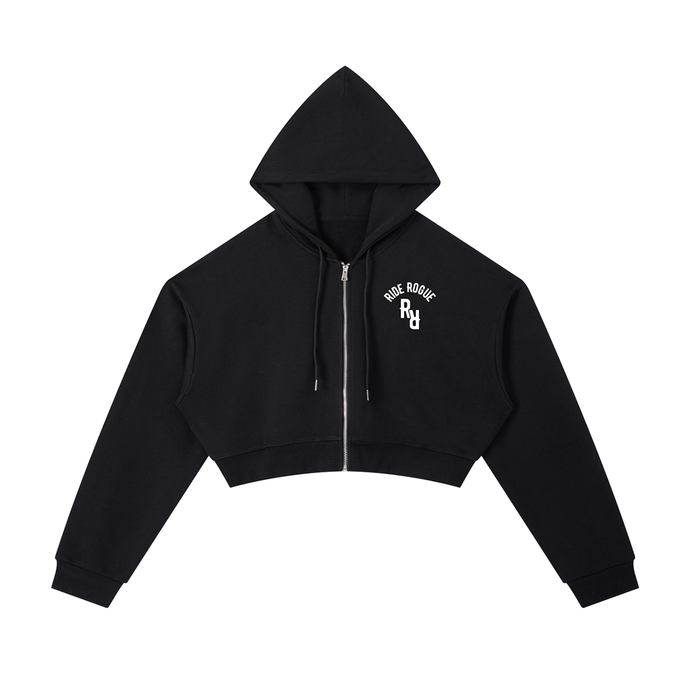 "No Fear. No Limits." Cropped Zip-Up Hoodie