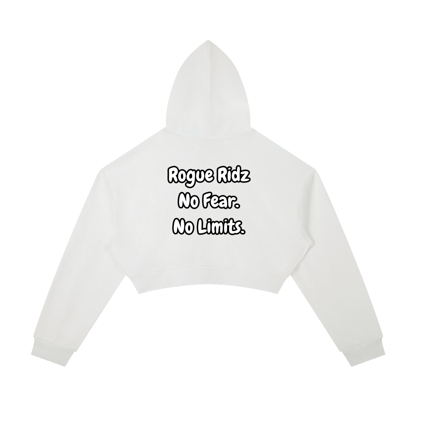 "No Fear. No Limits." Cropped Zip-Up Hoodie
